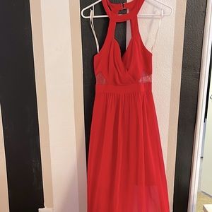 Long bcbg red cocktail dress great for wedding or other dressy occasions